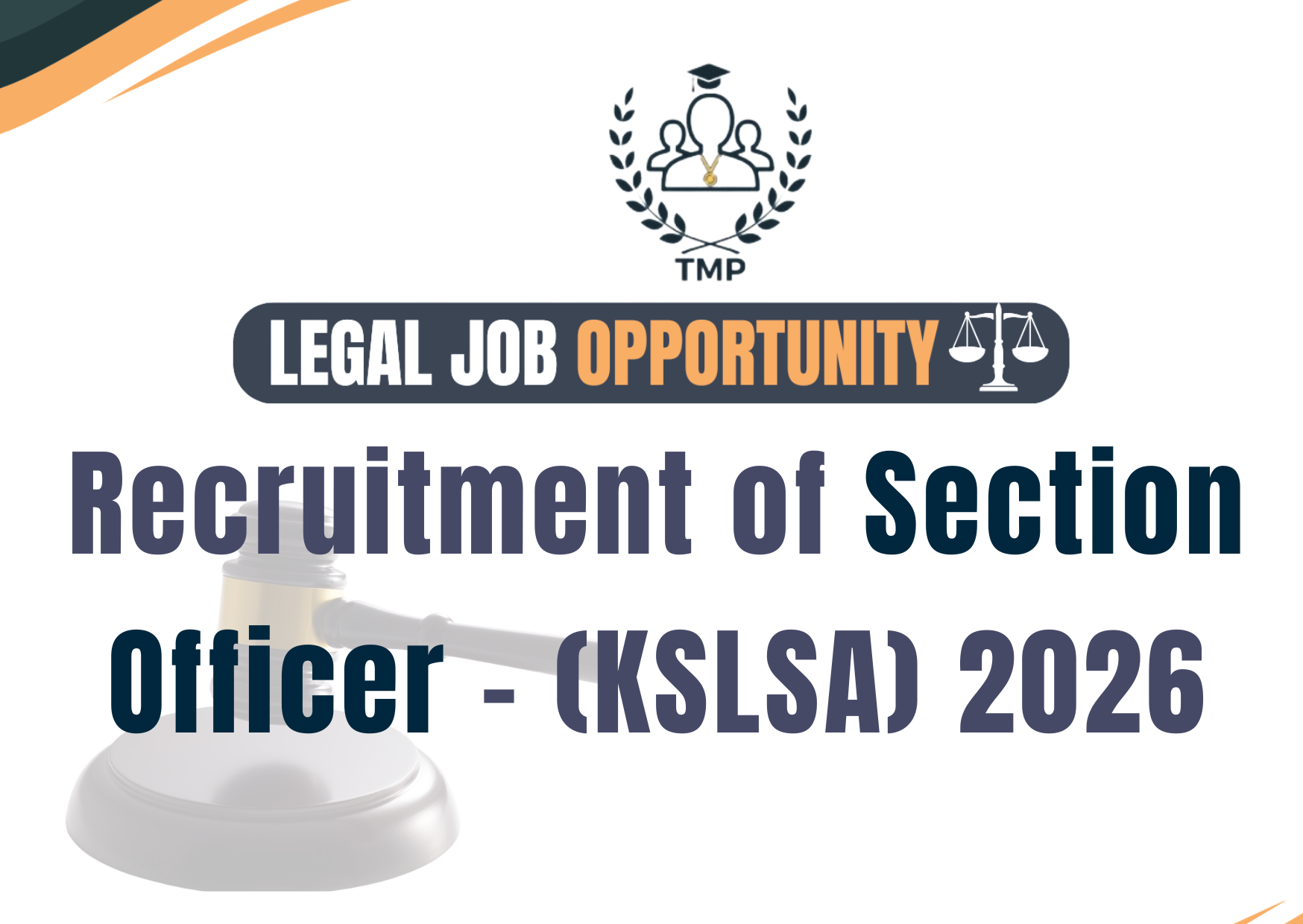 Recruitment of Section Officer – Karnataka State Legal Services Authority (KSLSA) 2026