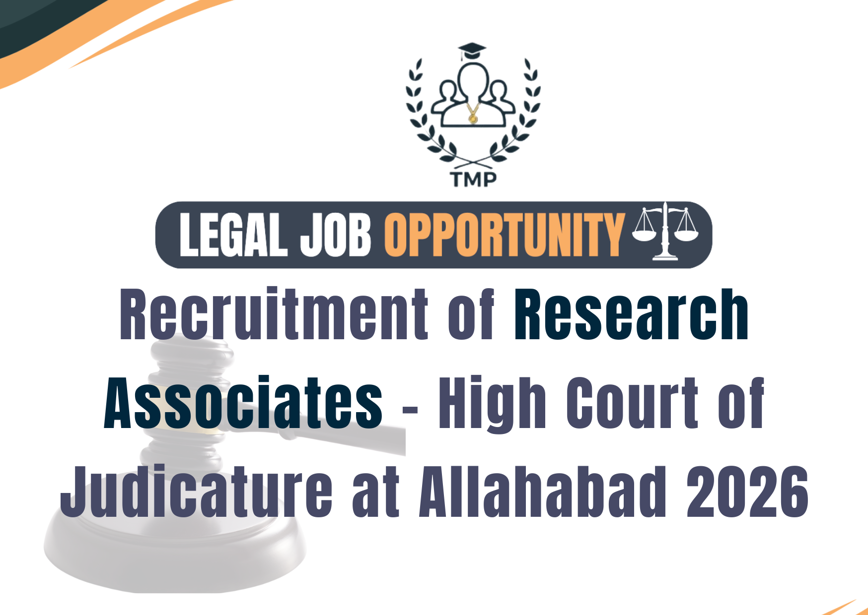 Recruitment of Research Associates – High Court of Judicature at Allahabad 2026