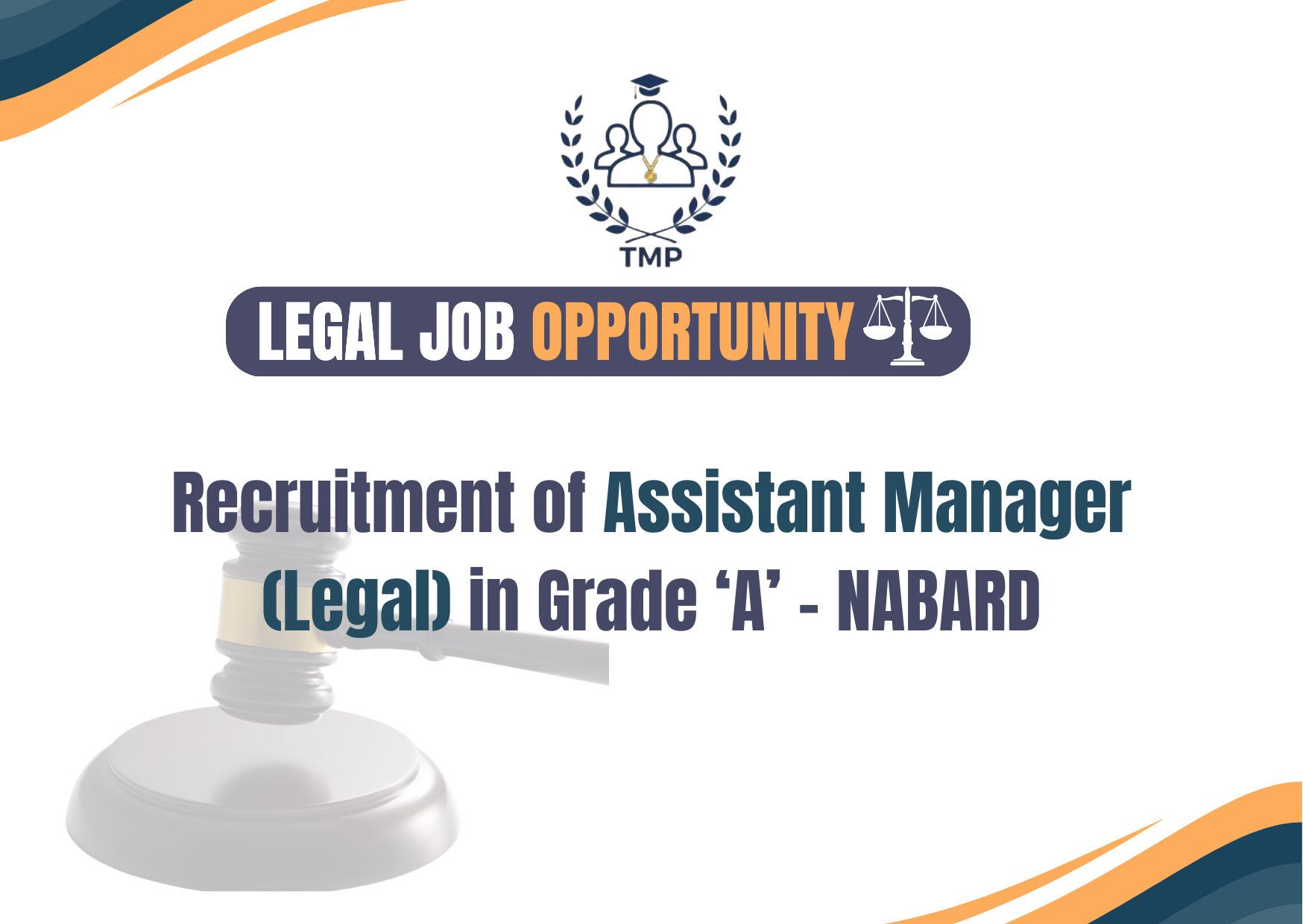 Recruitment of Assistant Manager (Legal) in Grade ‘A’ – NABARD