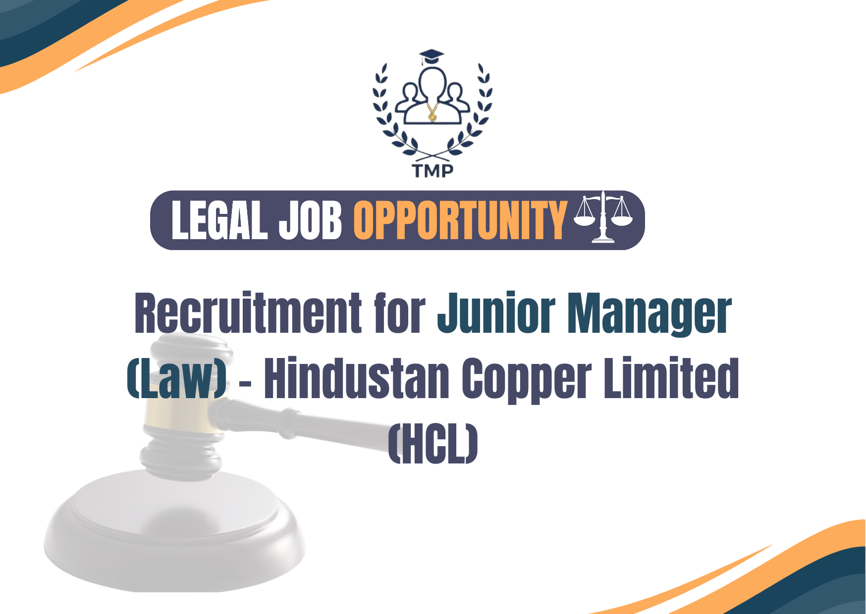 Recruitment for Junior Manager (Law) – Hindustan Copper Limited (HCL)