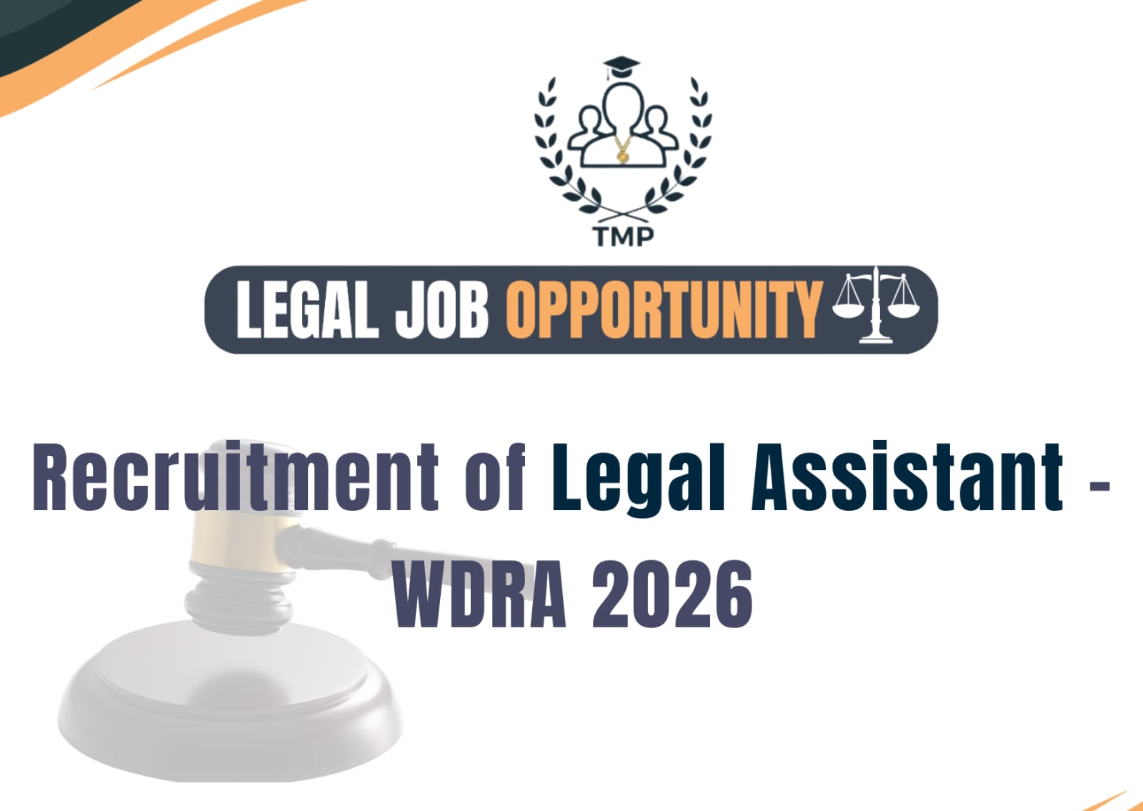 Recruitment of Assistant (Enforcement and Legal) - WDRA 2026