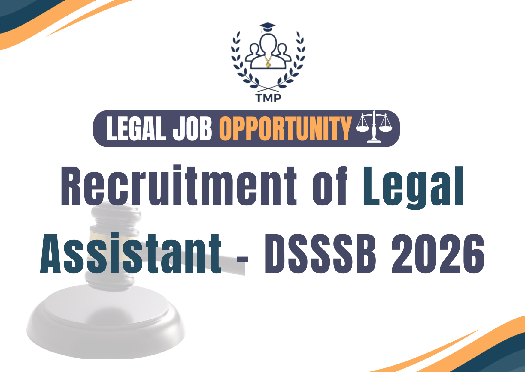 DSSSB Legal Assistant Recruitment 2026 – Advertisement No. 01/2026